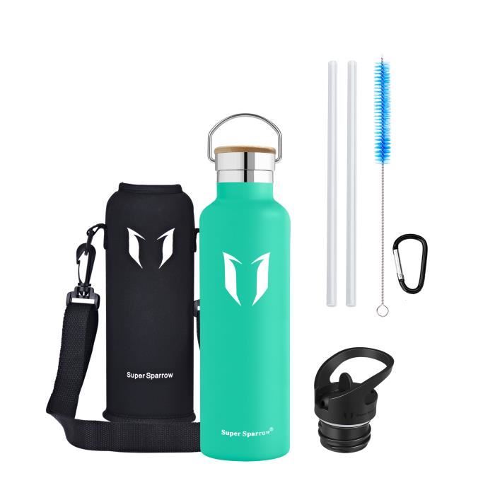 Super Sparrow Bouteille isotherme d'eau en Acier Inoxydable, 620ml, Turquoise