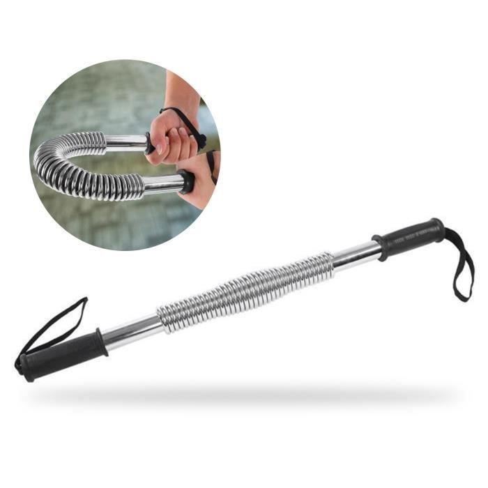 TD® Barre à ressort équipement de fitness musculation barre de torsion tractation épaules poitrines pectoraux 40kg puissance résista