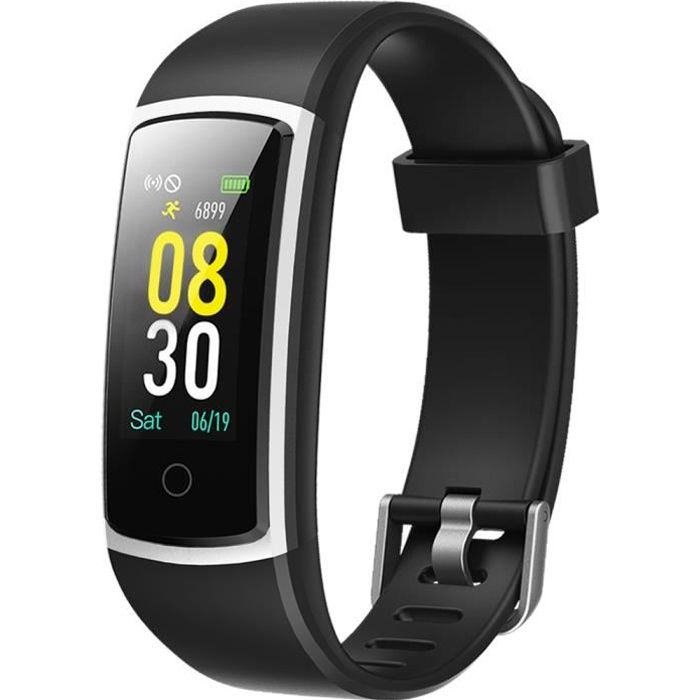 YAMAY Montre Connectée Femmes Homme Bracelet Connecté Tensiomètre Smartwatch Montre Sport Cardio Android iOS Etanche IP68 Noir