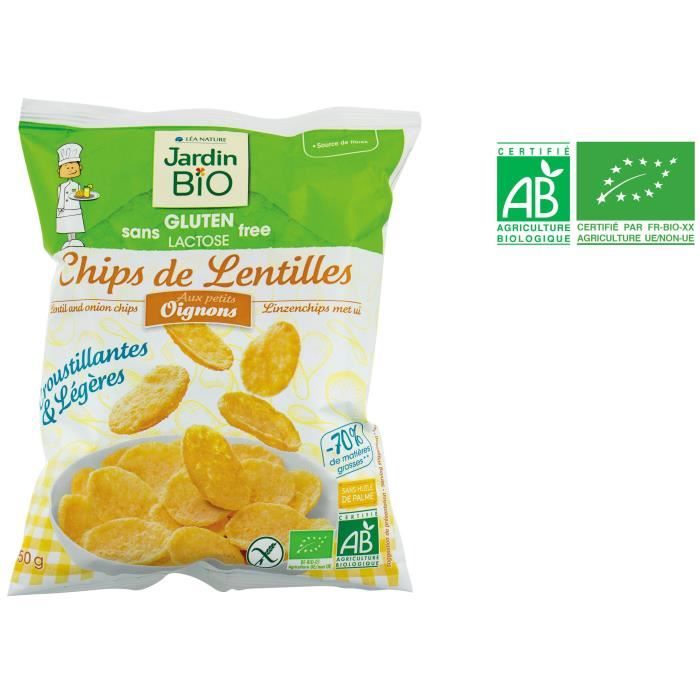 JARDIN BIO Chips de lentilles aux petits oignons bio - 50 g