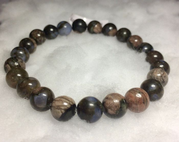 BRACELET VERITABLE PIERRES NATURELLES SEMI PRECIEUSES 8mm BLEUE LIBERITE