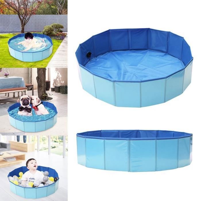 Meilleurs prix pour BASSIN POUR ANIMAL Piscine Chien Baignoire Animaux De Compagnie Pliable Pvc Portable Douche Bassin Jeu Pour Chien Chat Enfant 80*20