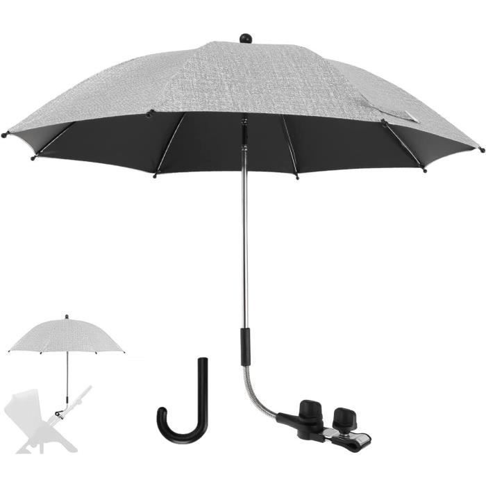 Ombrelle Universelle pour Poussette et Landau Anti UV 50 Diamtre 85cm avec Une Poigne Parapluie - Gris couleurs multiples OMBRELLE