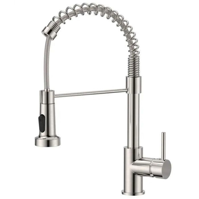 Robinet De Cuisine Argenté Avec Douchette Extractible, 2 Buses, Pivotant à 360°, Eau Chaude Et Froide, Adapté Aux éviers Ou Lavabos De Cuisine | Leroy Merlin