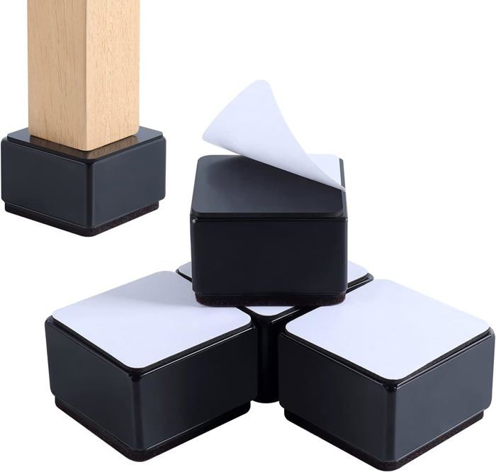 Lot de 4 rehausseurs de lit rehausseurs de meubles rehausseurs de table rehausseurs de chaise ou de canapé 2 pouces de hauteur