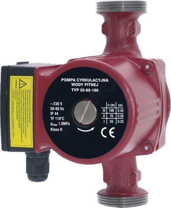Pompe ECS - Weberman - 0201W - Circulation eau chaude - 3 vitesses - 65 W - 110°C