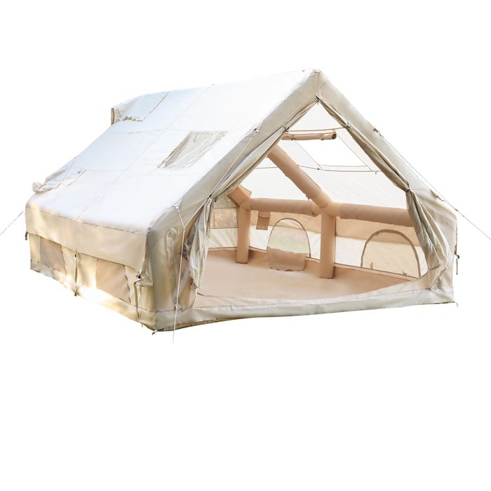 Tente De Camping Gonflable XXL Ollewiellan - 6.3 M² Ou 12 M², Tissu Oxford 420D Imperméable, Montage Rapide - 10
