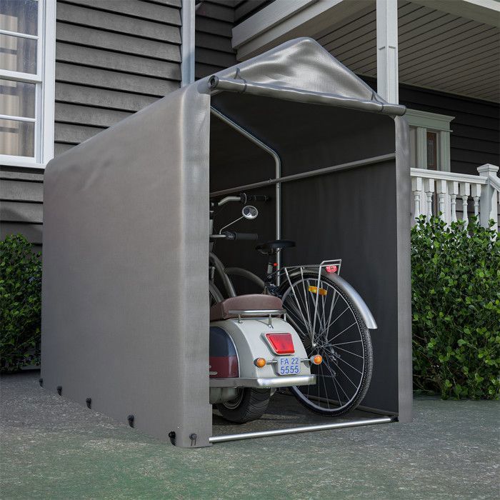 Abri de Jardin Pas Cher Cabane de Jardin Tente de Stockage pour Garage Armoire Rangement Exterieur Gris Foncé 100x187x160 cm
