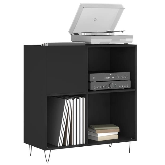 Bon plan Armoire à disques - meuble Étagère Colonne - JILI HOT - noir 84 5x38x89cm - Bois dingénierie - Pour salon/bureau