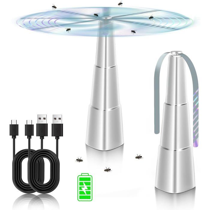 Ventilateur Anti-Mouches - FOLAYA - 2 Pièces - Portable - Non Toxique - Pales Souples - Folaya