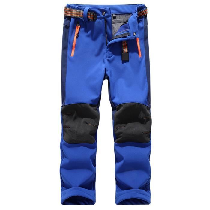 Pantalon De Ski Enfants Pantalon de Marque Imperméable Coupe-vent Exterieur Hiver Chaude-Bleu foncé Bleu foncé#L