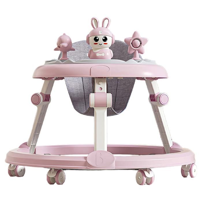 Trotteur Multifonction Trotteur bébé évolutif musical, 7 hauteurs réglables, Jouet d'éveil Pliable, Trotteur D'activité, 6-18 mois