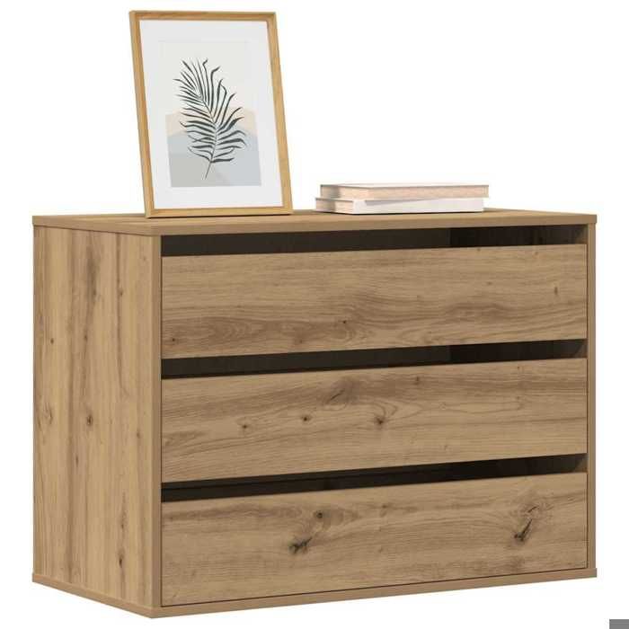 (ON SALE)Buffet meuble de rangement - dangle - chêne artisanal - 80x41x58 cm Bois dingénierie - Commode EU877405