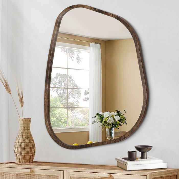 Miroir mural XXL LED sans cadre, forme irrégulière pour un style unique