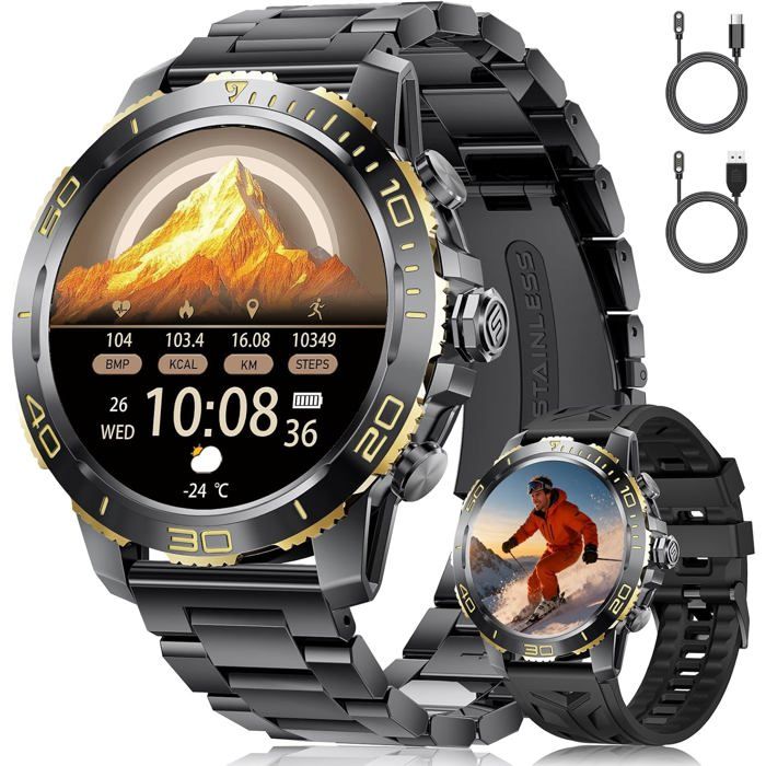 Montre Connectée Homme Avec 800Mah 1 43 Amoled Business Smartwatch Homme Avec Appel Bluetooth 200+ Modes Sportifs