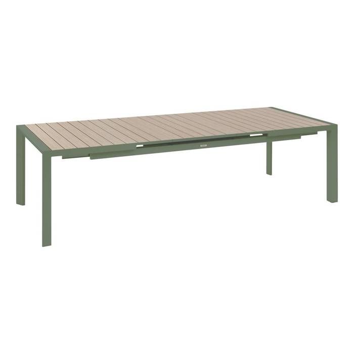 Table de jardin extensible 10 places aluminium traité époxy EVASION lin et laurier - Hespéride Table de jardin extensible 10 places aluminium traité époxy EVASION lin et laurier - Hespéride