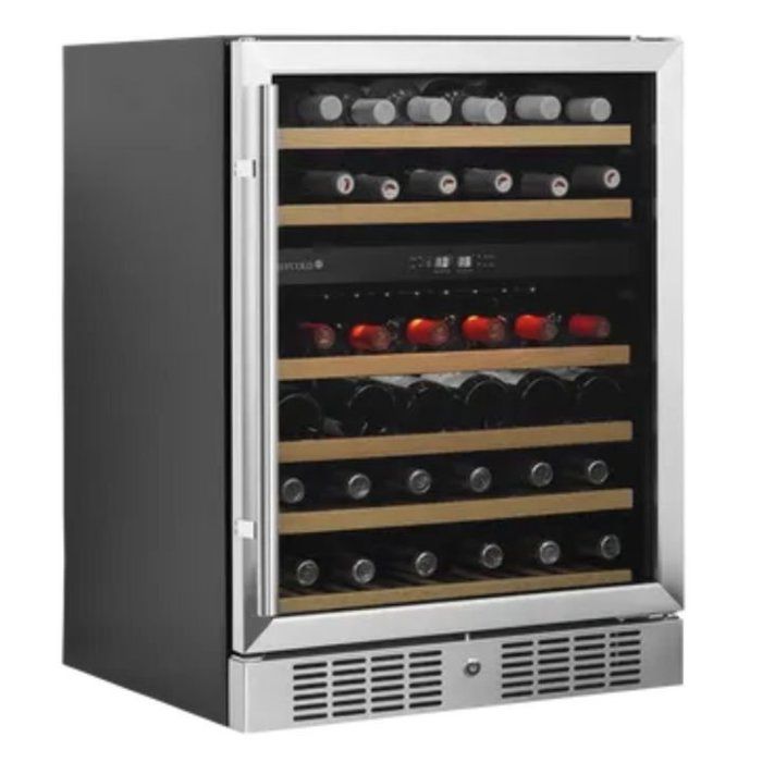 Cave inox à vin 155 Litres PRO 2 zones 1 porte vitrée 160 W 220 V - MONO