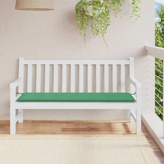 Coussin de banc de jardin - vidaXL - 150x50x3 cm - Vert - Tissu Oxford - Imperméable - Rembourrage en fibre de mousse