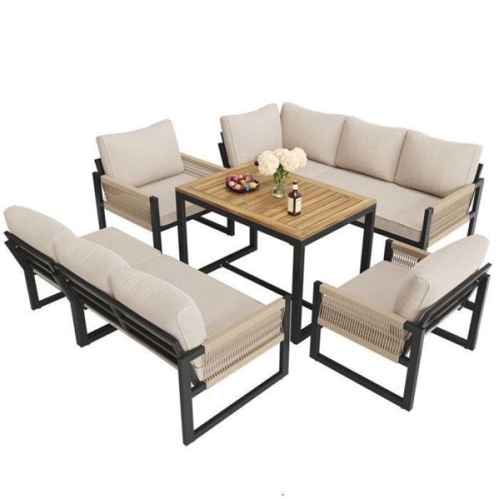 Salon de Jardin Extérieur Moderne Ensemble Complet Idéal pour Terrasse et Jardin