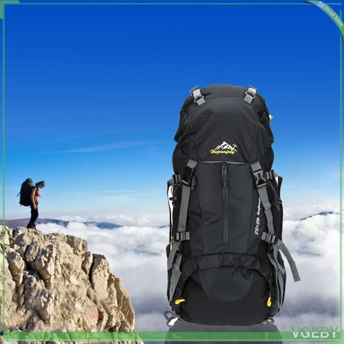 Fafeicy Sac à dos descalade Sac à dos étanche de 50l pour Sport de plein air randonnée sport moustiquaire Noir 50 litres