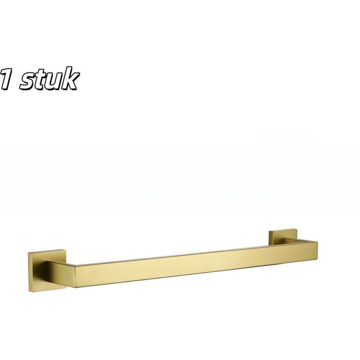 Porte-serviettes mural 40 cm acier inoxydable doré pour salle de bain et cuisine