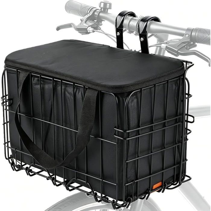 Panier de vélo avant et arrière pliable avec sac intérieur en polyuréthane poche intérieure amovible panier de vélo unisexe pour
