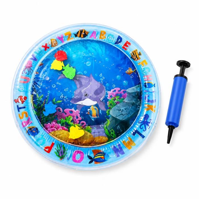 Tapis deau sensoriel pour chats (Tapis de jeu avec poissons mobiles) Jouet pour chat en PVC anti - griffures pour lété 65 x 65 cm