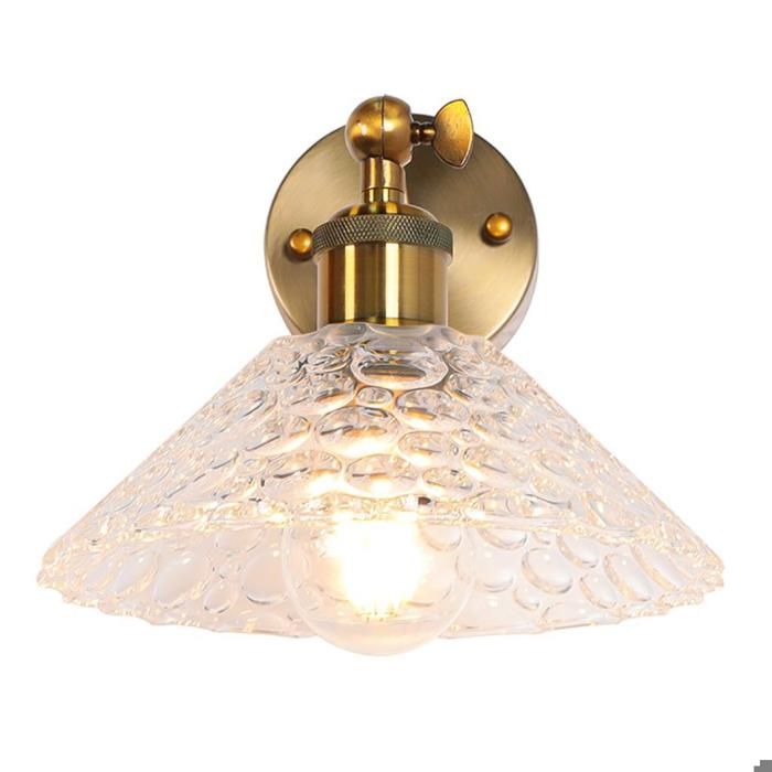 iDEGU Moderne Applique Murale en Verre Lampe Murale Industriel Vintage 20cm Luminaire Murale Design Chapeau Retro Transparent