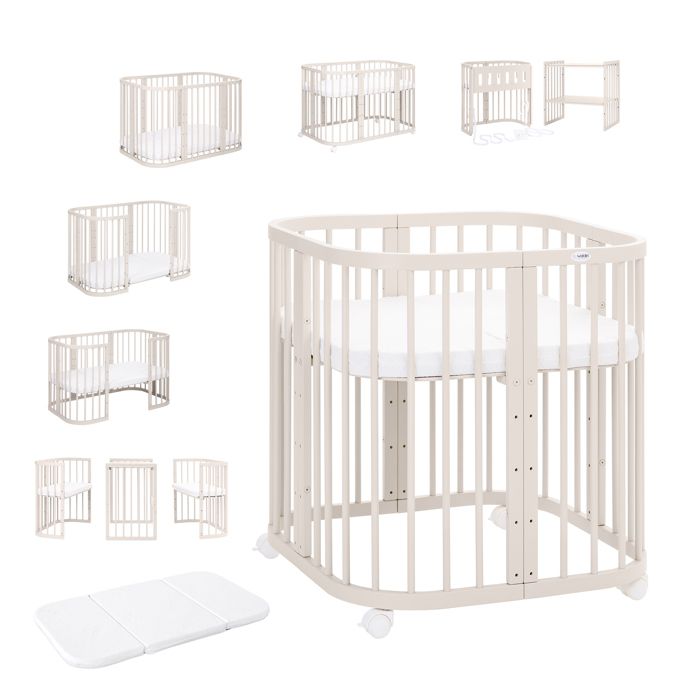 Waldin Lit Bébé 7en1 Matelas et Roulettes Étagère Cachemire - Sans Ensemble de Tissu Évolutif Lit Lit Cododo en Bois Waldin Lit Bébé 7en1 Matelas et Roulettes Étagère Cachemire - Sans Ensemble de Tissu Évolutif Lit Lit Cododo en Bois