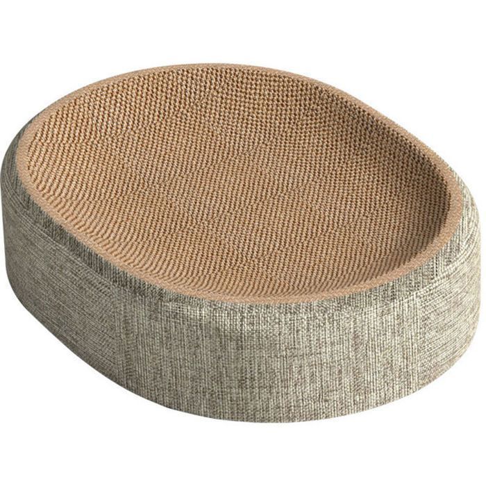 Griffoir Chat Sisal Confortable Boîte Gratter Chats Ovale Grattoir Chat Nid Forme Bol Canapé Lit Jouer Dormir Protège Balaena BV