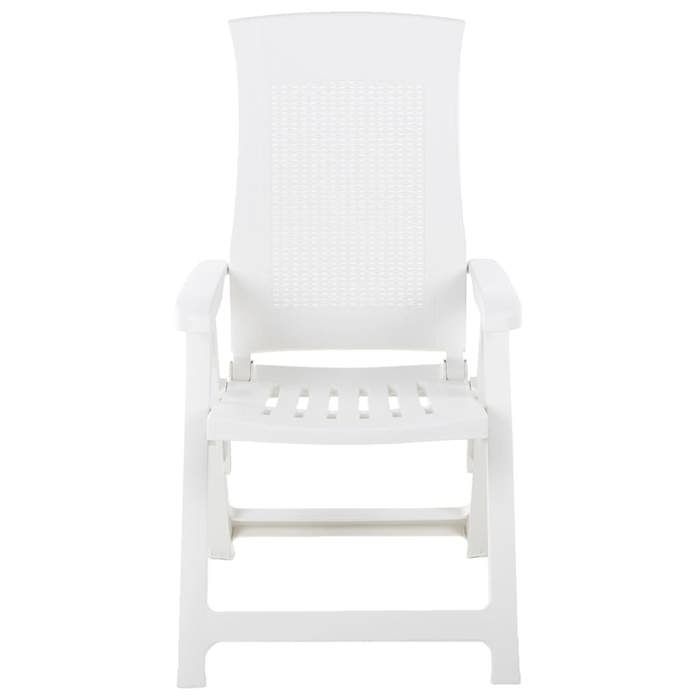 BEAU Chaise de terrasse - Chaises pliantes inclinables - lot de 2 - en plastique - blanc - 59x67x106 cm[97783]