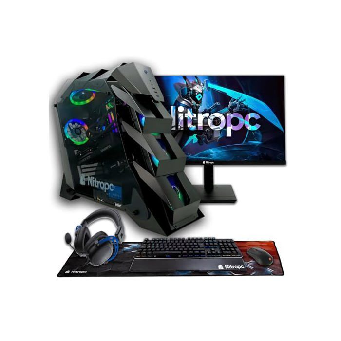 Nitropc Tour dordinateur - i9-12900K/RTX5070 - RTX 5070 12GB - 32GB DDR4 3200 - M.2 2TB Noir - vue 2