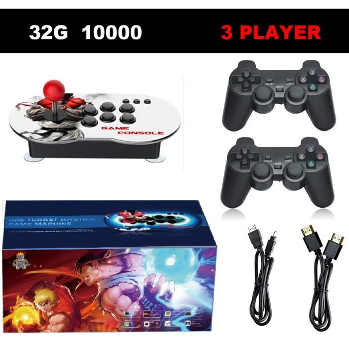 64G-Console de jeu vidéo avec double manette sans fil, 2.4G, 4K, 10000