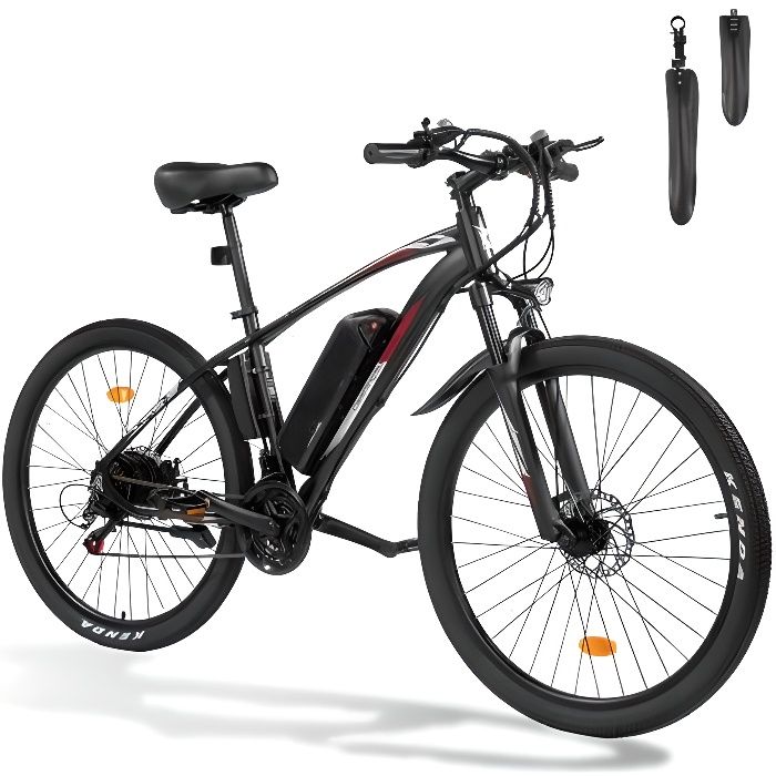 VTT Électrique ALIGHTUP - 27.5 Pouces - 250W 36V 13Ah - Rouge et Noir