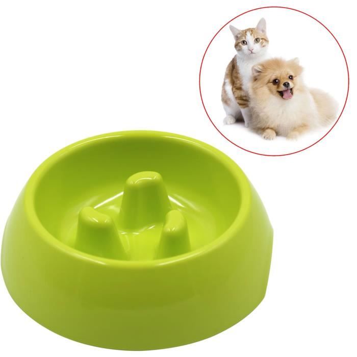 Gamelle Anti Glouton Chien Chat Antidérapant Bol Gamelle Pour Animal Vert