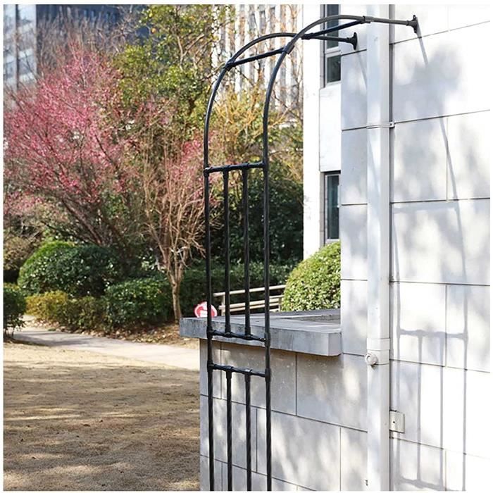 Arche De Jardin Gothique COSTWAY 287cm - Treillis Métal Noir Pour Plantes Grimpantes, Mariage, Décoration