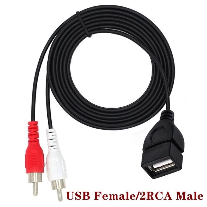 Adaptateur USB mâle vers 3 RCA femelle