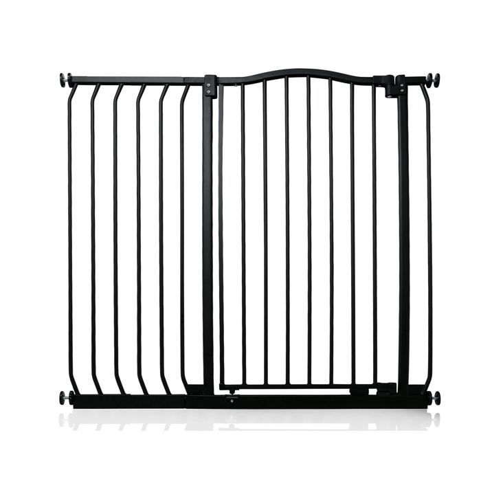 Meilleurs prix pour Barrière extra haute à sommet courbé Safetots, couleur noir mat 98cm - 107cm