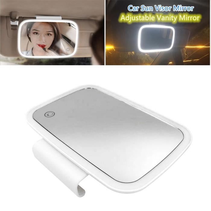  Miroir de maquillage de voiture avec lumières LED pour