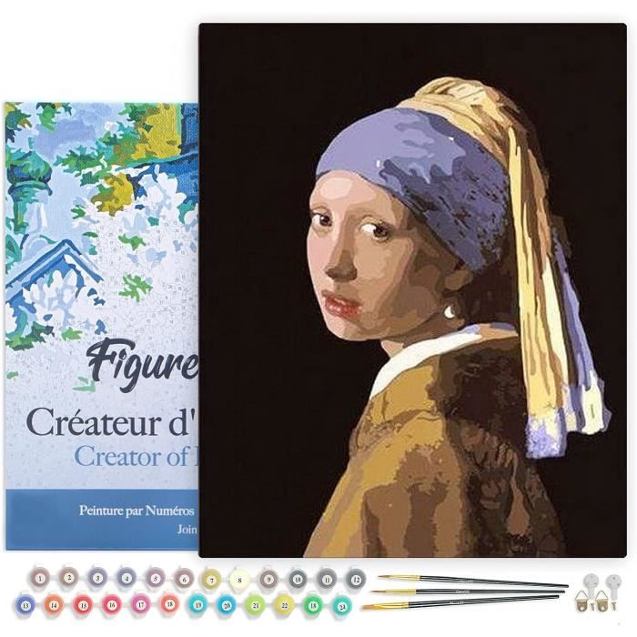 Peinture Par Numéro Adulte Avec Cadre Vermeer La Jeune Fille À La