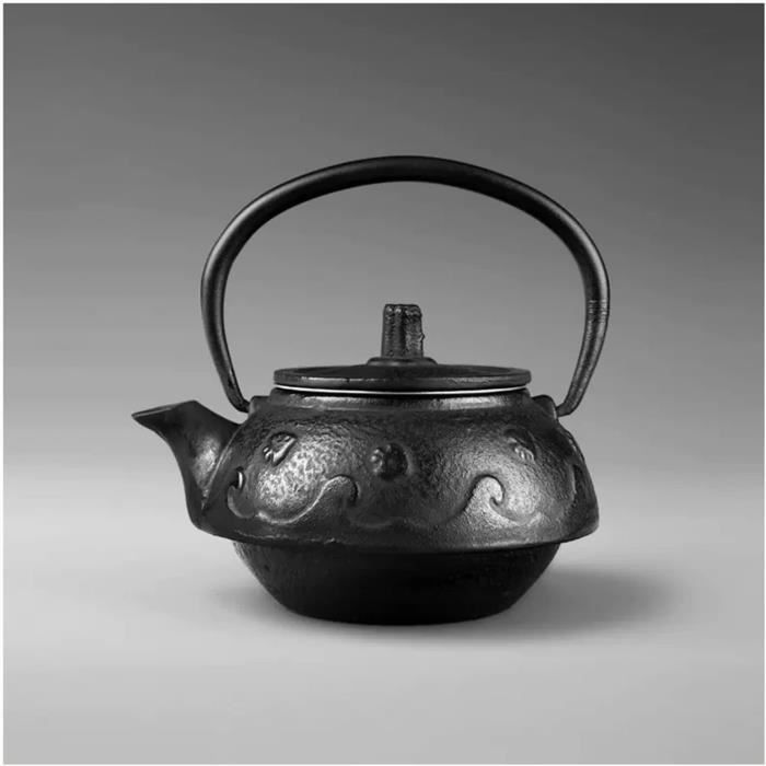 ASHSDI Bouilloire à Thé Japonaise En Fonte 1.3L - Théière Dragon Sans Revêtement - 43.9 Oz