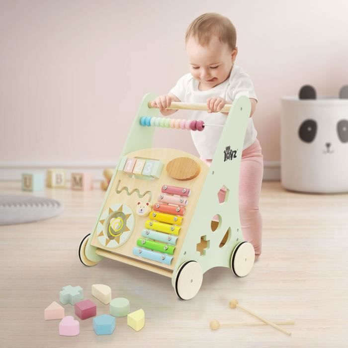 Joyz Trotteur Bébé, Chariot de Marche en Bois Vert, Multifonctionnel, Baby  Walker Plus 1 An, Jouet Montessori + 7 Activités Ludique - Cdiscount  Puériculture & Eveil bébé