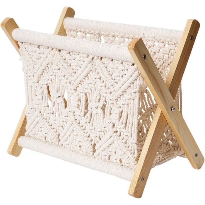 Porte-revues Mural En Jonc D'eau Tressé - Support Pour Magazines, Lettres, Papiers - Dimensions 30x11x25 Cm - 8