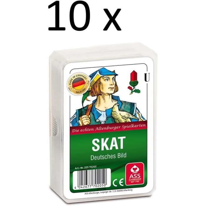 Carte Da Gioco SKAT ASS Altenburger, Mazzo Francese, 10 Pezzi In Scatola Pieghevole