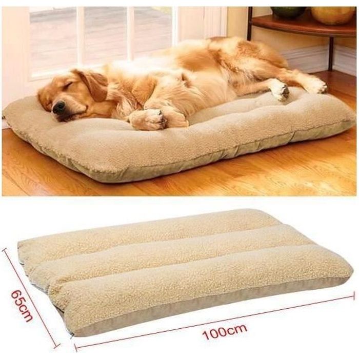 Coussin Lit Tapis pour Chien Chat en Velours Couverture Lavable 100 x 65 x 15 cm Matelas Grande Taille pour Chien Animaux