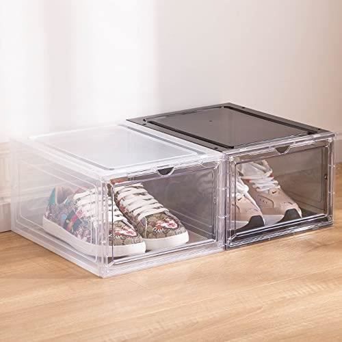 Boîte à chaussures Boîte de Rangement, Lot de 8, Transparent et Pliable  pour Chaussures, Etagère à Chaussures, M - Mondeer - Cdiscount Maison