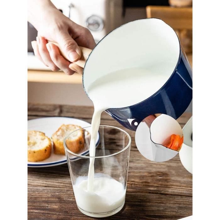 Petite Casserole à Lait Antiadhésive Avec Couvercle - 3 Tasses, Poignée Unique, Idéale Pour Chauffer Lait, Sauce, Chocolat - Rouge
