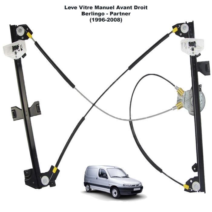 Peugeot Partner Lève-Vitre Manuel Avant Droit Starkit - Compatible Berlingo 1 Et Partner 1 1996-2008 Pièce Partner 1 Passager