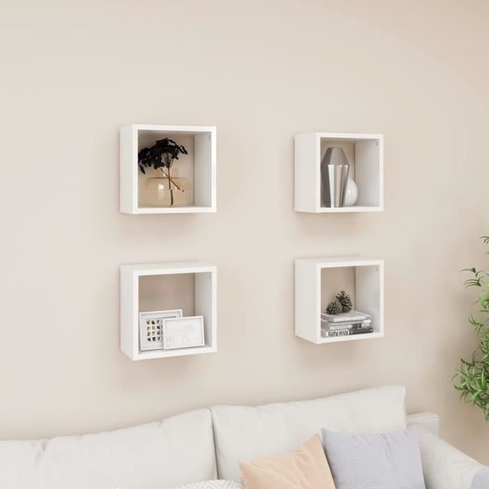 4er Set salon étagère cuben Retro Style Murale différentes couleurs au choix 4er Set salon étagère cuben Retro Style Murale différentes couleurs au choix