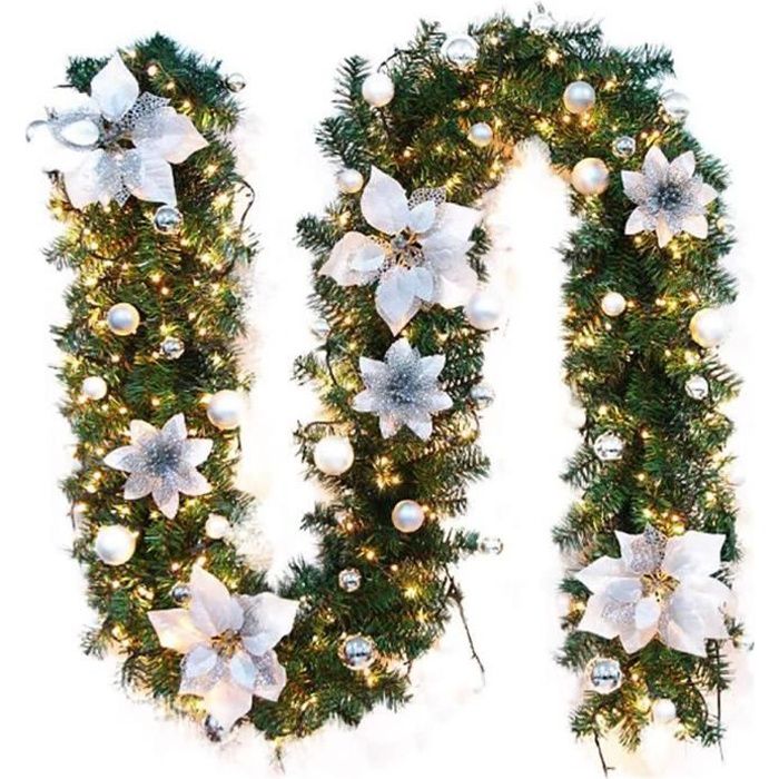 2.7m Imitation Sapin Guirlande Lumineuse Décorations D
